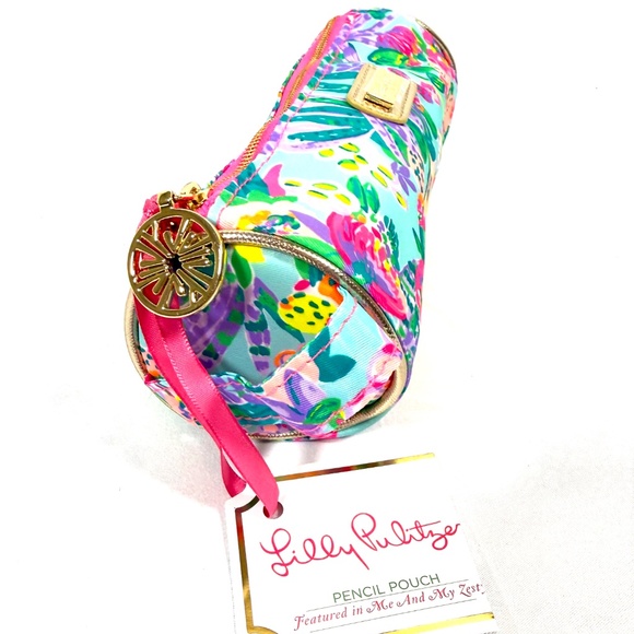 Lilly Pulitzer Me and My Zesty Pencil Pouch with Matching Pen NWT - Picture 5 of 11